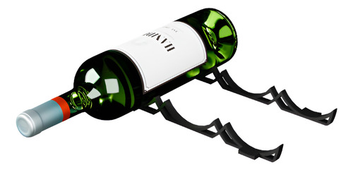 Suporte Para Garrafa De Vinho Deitada Mesa 3 Garrafas Jantar Cor Preto