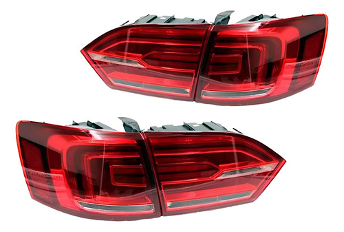 Kit Lanterna Traseira Jetta 2011 12 13 2014 Com Led 4 Peças