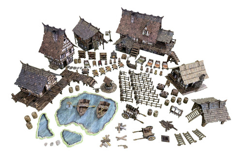 Set Básico De Terrain Village Battle Systems Fantasy Bstfwc0