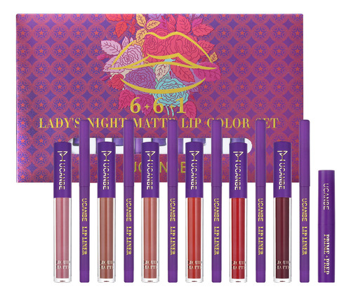 Set De Maquillaje Con 6 Lápices Labiales Líquidos Mate, 6 De