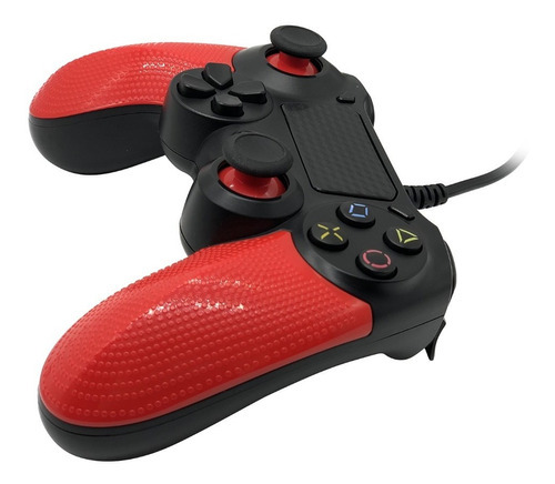 Control Playstation Beast Play Four Alámbrico Usb Vibración Color Rojo