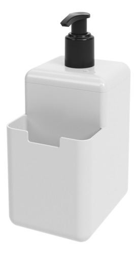 Dispenser Detergente Bucha 500ml Single Coza Porta Esponja Cor Branco