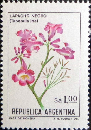 Argentina Flores, Sello Gj 2105 A $a 1 Fluor 1983 Mint L9766