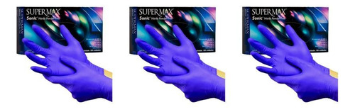 Luva Nitrilica Supermax Sonic Com 100 P - Kit C/3un