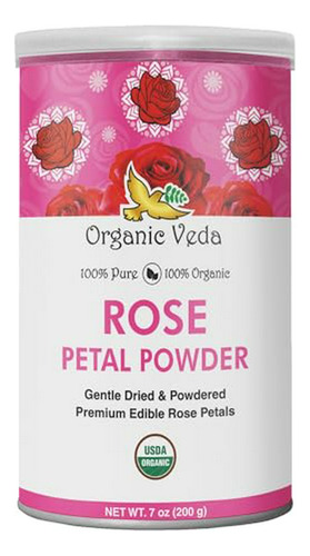 Polvo De Pétalos De Rosa Orgánico Veda - Para Cocinar, Té, M