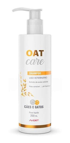 Shampoo Oat Care Avert Para Cães E Gatos 200 Ml