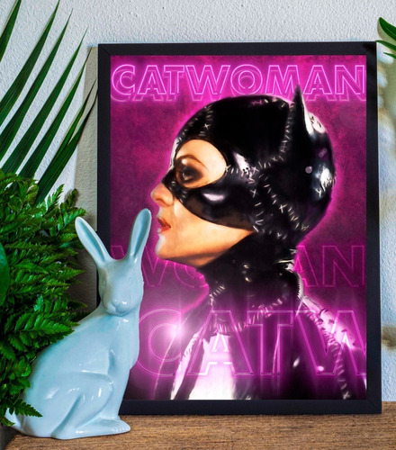 Cuadro Marco Negro Poster 33x48cm Catwoman Gatubela Dc Comic