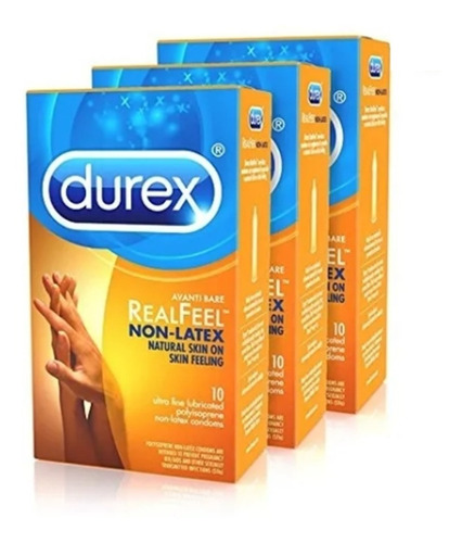 Imagen 1 de 1 de Condones Durex Sin Latex Avanti Bare Antialergico Pack 30