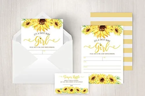 Invitaciones Para Baby Shower Con Diseño De Girasol