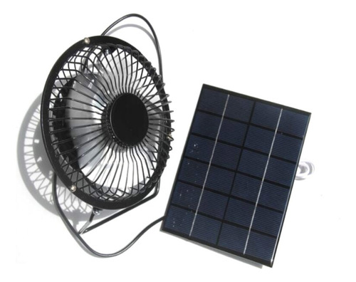 Mini Ventilador Usb Metalico Portatil 10cm + Panel Solar Usb