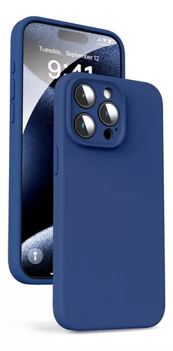 Funda iPhone 15 Silicona Azul Puro