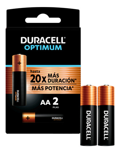 Pilas Aa Lr6 X2 1.5v Alcalina Duracell Optimum Durabilidad