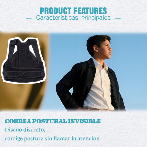 Fajas Para Corregir Postura Corrector Espalda Mujer Y Hombre Negro M