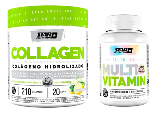 Star Nutrition Colageno Hidro 210gr + Multivitaminico 60cap