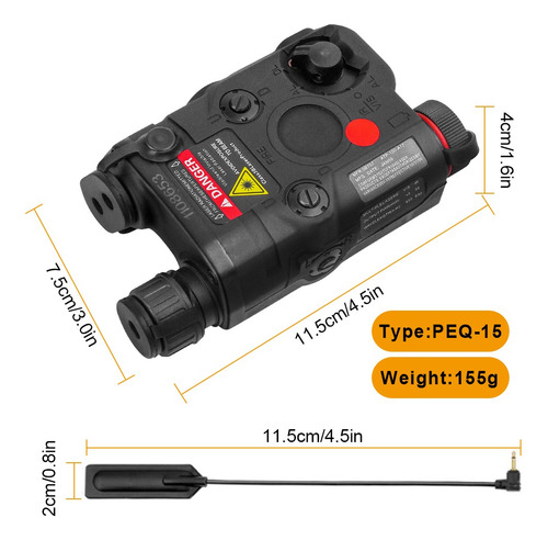 Láser An/peq-15 De Punto Rojo+caja De Linterna Blanca Con Ba