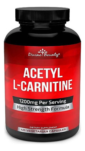 Divine Bounty Acetil L-carnitina Cápsulas 1200 Mg Por Porci