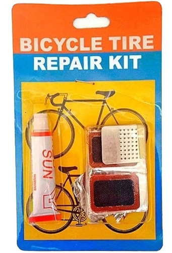 Imagen 1 de 4 de Kit Parches Para Bicicleta Cubiertas Adhesivas + Pegamento 