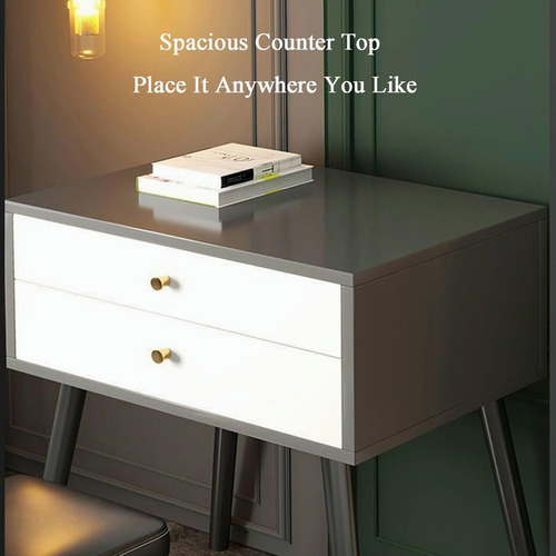 Tocador De Dormitorio Con Cajones Espejo Modernos Led Blanco