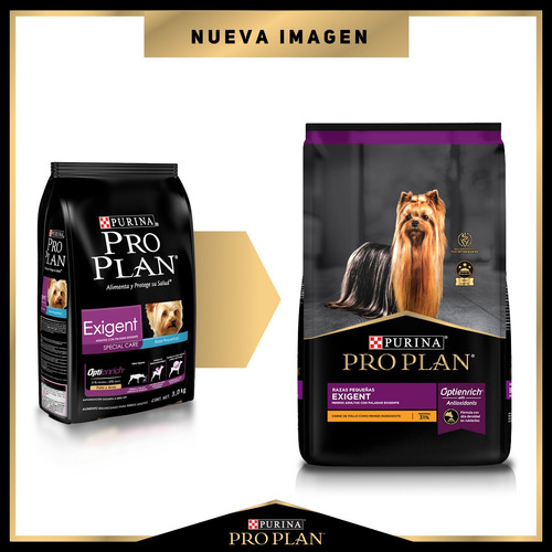 Alimento Pro Plan OptiEnrich Croquetas Purina Pro Plan Exigent Perro 7.5 Kg para perro adulto de raza pequeña sabor mix en bolsa de 3kg