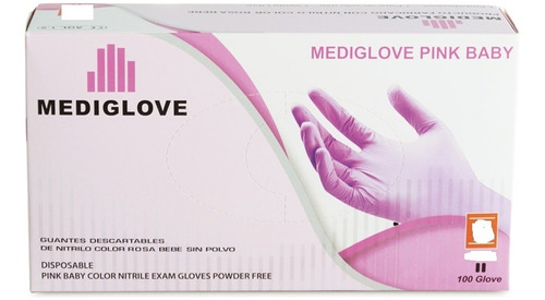 Mediglove Guantes Descatables Nitrilo Pink Baby Por 100 Und