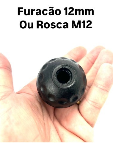 Manopla Câmbio Fusca Kombi Cruz De Malta Logo Prata 12mm
