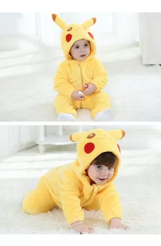 Macacão Pikachu Bebê Pijama Fantasia Desenho Pokémon Anime