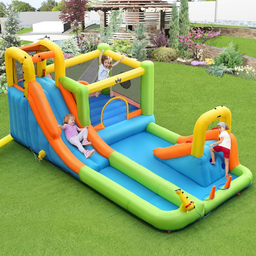 Tobogán Inflable Acuático 8 En 1 Sin Bomba Gpl