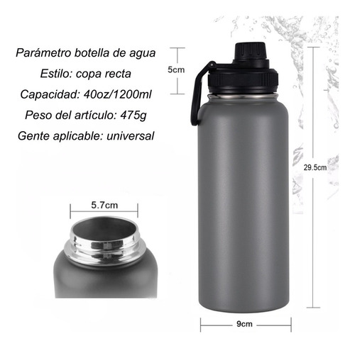 . Botella De Agua Fría/caliente De Acero Inoxidable De 1.2 L