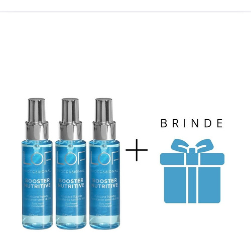 Kit Lof 3 Máscara Líquida Booster Nutritive Azulada 60 Ml