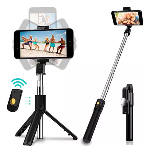 Kit Monopod Bluetooth + Tripode Baston Palo Selfies Celular