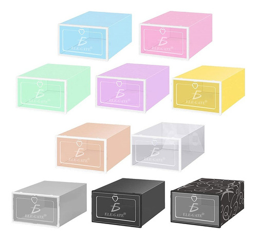 Cajas Organizadoras De Zapatos Apilables Almacenaje 6 Piezas Color Blanco Ele-Gate