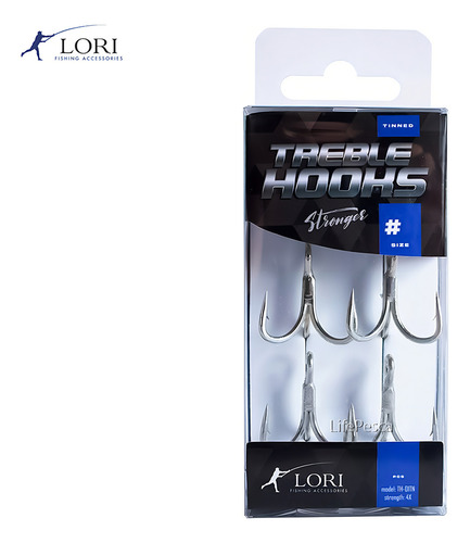 Garateia Lori Treble Hooks 4x Tinned Nº 2/0 - 4 Peças