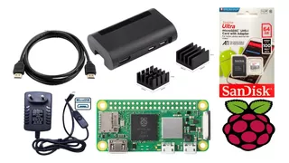 Kit Raspberry Pi Zero 2w 2 W, Sd 64gb, Fonte,case,cabo,dissi