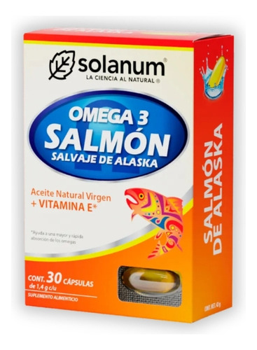 Omega 3 Salmón De Alaska + Vitamina E Caja Con 30 Cápsulas Sin Sabor