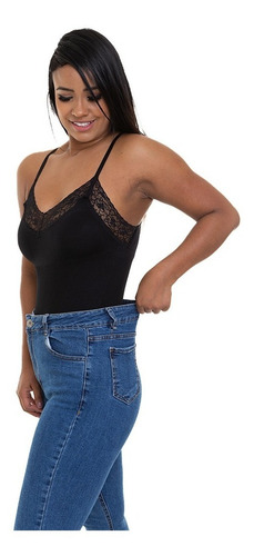 Cinta Modeladora Blusa Aperta/seca Barriga Abdomen Renda