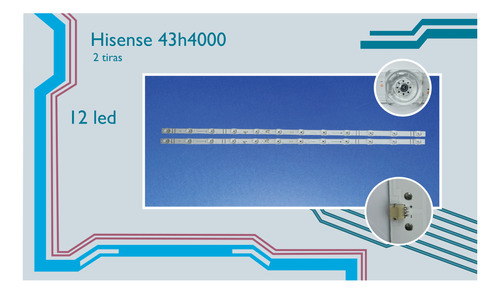 Led Hisense 43h4000 .kit 2 Tiras De 12 Led