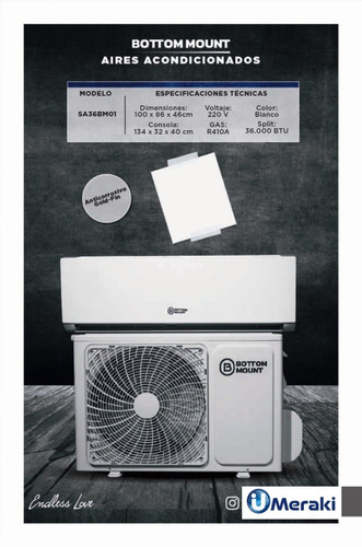 Imagen 3 de 3 de Aire Acondicionado Split 36000btu 220v 1ph 60hz Bottom Mount
