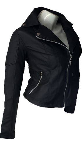 Chaqueta De Cuero Sintético Mujer Fashion, Cuerotex 30% Off