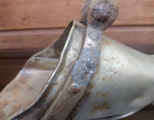 Antigo Estribo Solteiro Sapato Metal Branco - C 9124 (Usado)