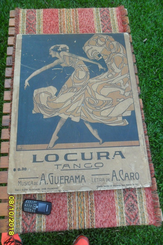 Antigua Lámina Poster Afiche Tango Locura Guerama - Caro