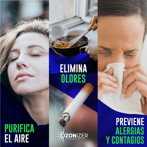 Ozonizador Doble - Purificador Ioniza Y Elimina Olores 300m3