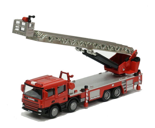 Miniatura Caminhão Corpo De Bombeiros Em Metal Kdw  1/50