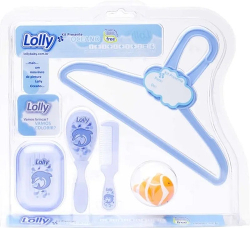 Kit Banho Oceano Pente Com 6 Peças Azul Lolly 7154-01-az