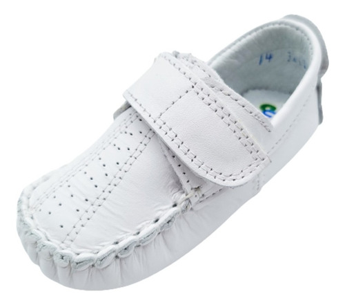 Zapato Niño Bebe Primeros Pasos Economico 3212 Blanco Piel