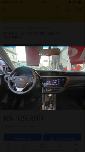 Imagem 13 de 14 de Toyota Corolla 2019 2.0 16v Xei Flex Multi-drive S 4p