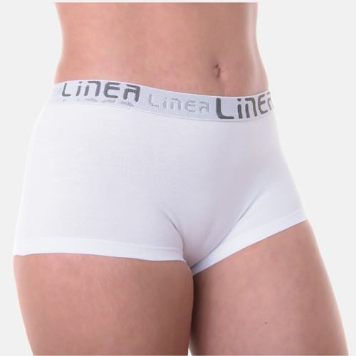 Imagem 2 de 7 de Kit 6 Calcinhas Algodão Boxer Feminina Cós Largo Luxo
