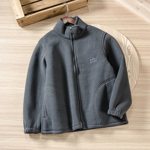 Chaqueta Casual Para Hombre Con Forro Polar Bordado En Color