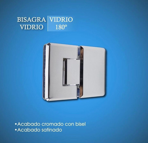 Bisagra Vidrio  Vidrio De 180° Cromada