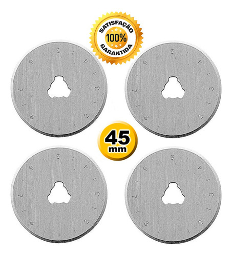 04 Discos Refil Lâmina Do Cortador Circular Patchwork 45mm