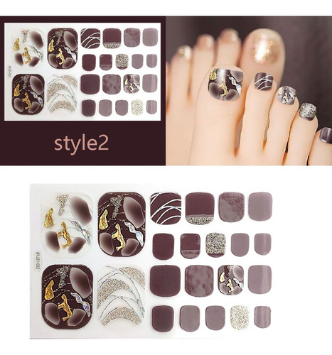 Calcomanías De Manicura Para Uñas De Los Pies, Estilo Fresco